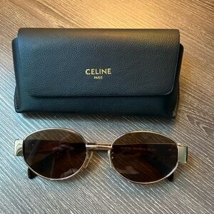 Celine Black Sunglasses with Gold Accents